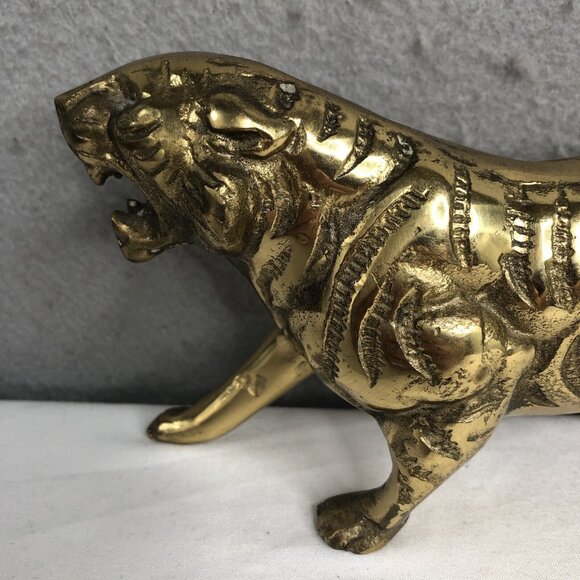 Vintage Masters of The Universe Tiger Solid Brass Battle Cat Motu MCM Rare Heavy - Picture 6 of 16